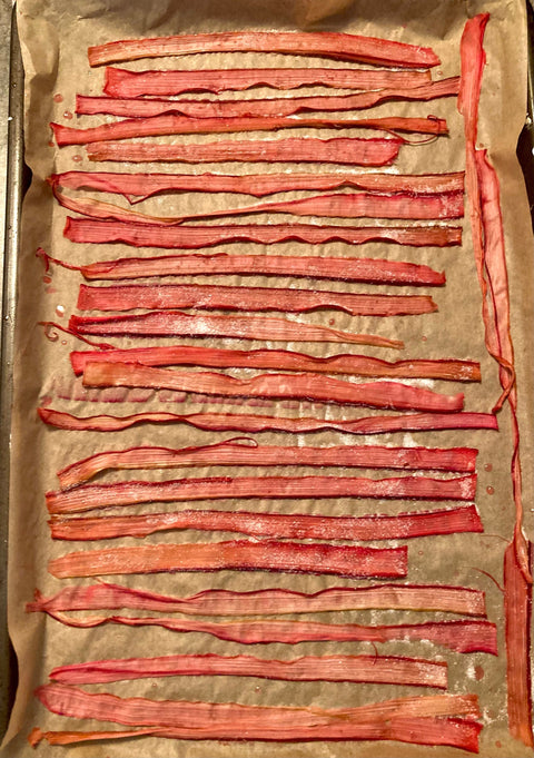 Candied Rhubarb Strips