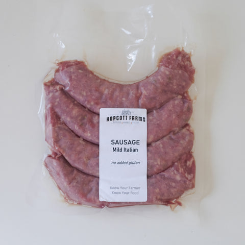 Sausage, Mild Italian, Beef 1lb, Hopcott Farm