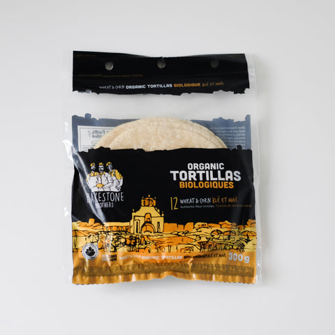 Tortillas, Wheat and Corn, Organic, 6 inch, 12pk, Bakestone Brothers