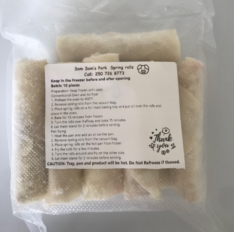 Spring Rolls, Pork, 10 pieces, Som Som's