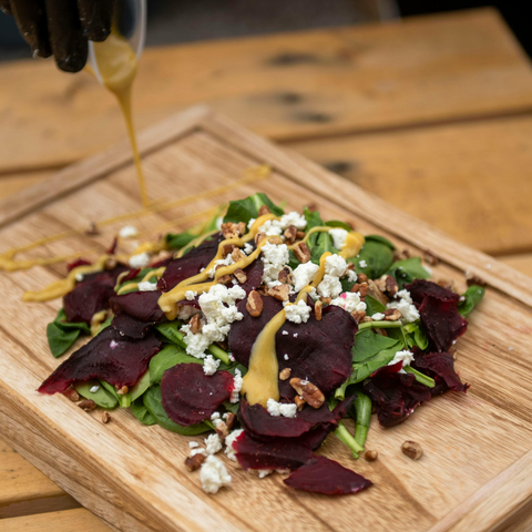 Beet & Spinach Salad with Dijon Vinaigrette