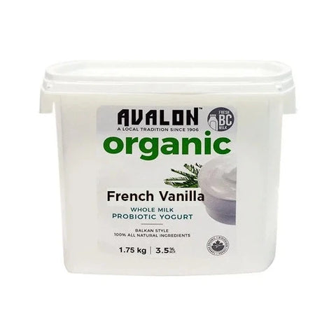 Yogurt, French Vanilla, Organic, Large 1.75kg, Avalon Dairy