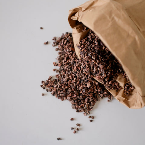 bag of cocoa nibs