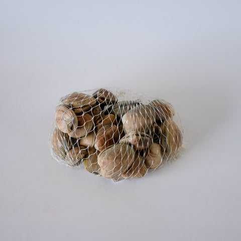 Bag of clams on a white background