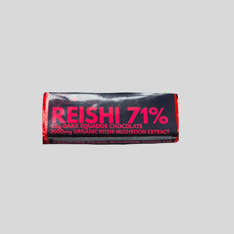 Chocolate, Reishi 71% Dark Chocolate Bar, 65g