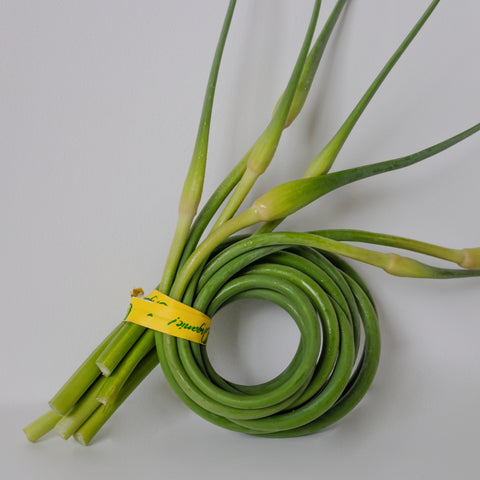 Garlic Scapes, 1 bunch, Organic, Longview Farms